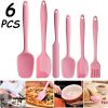 6pcs Silicone Kitchenware Set; Kitchen Supplies; Baking Supplies; Large Scraper; Spatula; Baking Tools; Cake Cream Spatula; Kitchen Tool Set