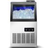 Commercial Ice Maker Machine, 80-110LBS/24H Under Counter Ice Maker, Stainless Steel Freestanding Ice Machine,Self-Cleaning, 2 Water Inlet Modes