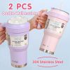 Steel Insulated Mugs i Break Reusable For Hot And Cold Drinks,Ldeal For Water,lced Tea,Coffee,Car Mugs Tumblers With Handle And Straw