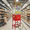 12oz Popcorn Machine Cart, Popcorn Cart with Wheels, Vintage Popcorn Machine with Stainless Steel Kettle