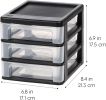 Plastic Stacking Desk Top 3-Drawer Storage Organizer, 2-Pack